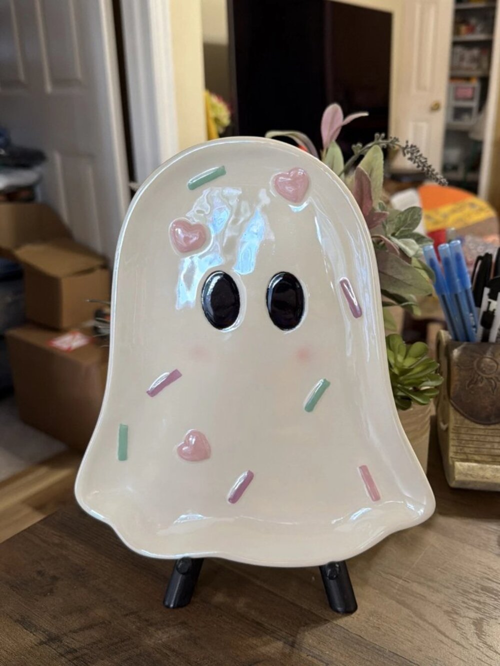 Booville Ghost With Candy Sprinkles Ceramic Dish